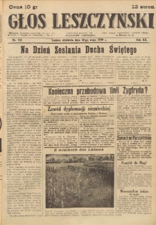 Głos Leszczyński 1939.05.28 R.20 Nr 122