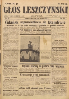 Głos Leszczyński 1939.08.09 R.20 Nr 181