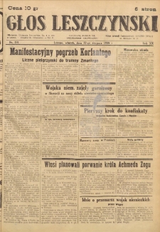 Głos Leszczyński 1939.08.22 R.20 Nr 191