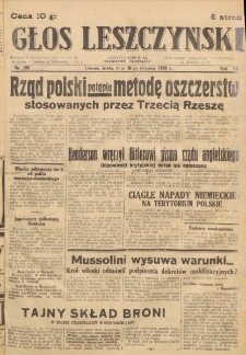 Głos Leszczyński 1939.08.30 R.20 Nr 198