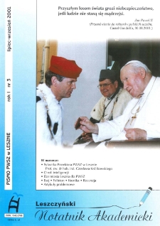 Leszczyński Notatnik Akademicki 2001 R.1 Nr 3