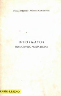 Informator do nazw ulic miasta Leszna