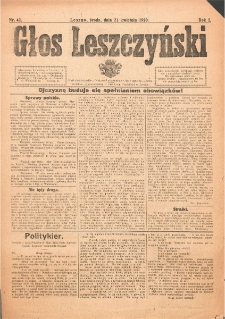 Głos Leszczyński 1920.04.21 R.1 Nr42