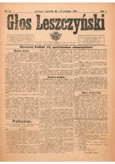 Głos Leszczyński 1920.04.22 R.1 Nr43