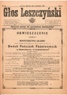 Głos Leszczyński 1920.04.25 R.1 Nr46