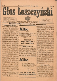 Głos Leszczyński 1920.05.30 R.1 Nr72