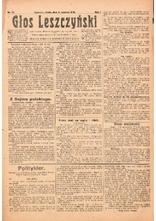 Głos Leszczyński 1920.06.02 R.1 Nr74