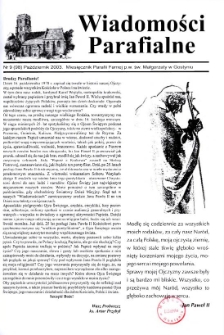 Wiadomości Parafialne 2003.10 Nr9(98)