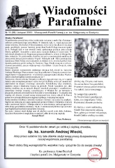 Wiadomości Parafialne 2003.11 Nr10(99)