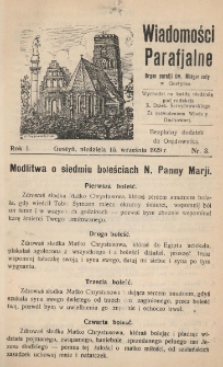 Wiadomości Parafjalne 1929.09.15.R.1 Nr3