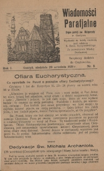 Wiadomości Parafjalne 1929.09.29.R.1 Nr5