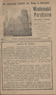 Wiadomości Parafjalne 1929.10.13.R.1 Nr7