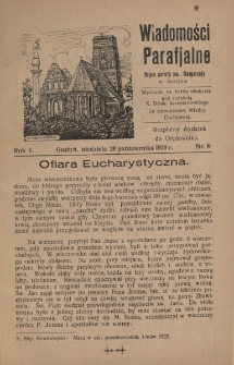 Wiadomości Parafjalne 1929.10.20.R.1 Nr8