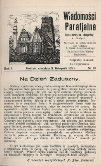 Wiadomości Parafjalne 1929.11.03.R.1 Nr10