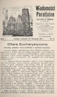 Wiadomości Parafjalne 1929.11.10.R.1 Nr11