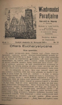 Wiadomości Parafjalne 1929.11.24.R.1 Nr13