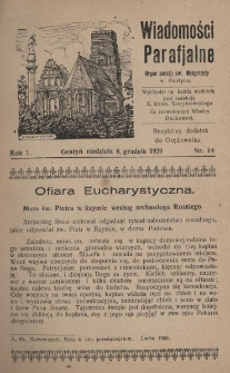 Wiadomości Parafjalne 1929.12.08.R.1 Nr14