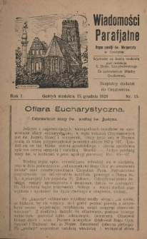 Wiadomości Parafjalne 1929.12.15.R.1 Nr15
