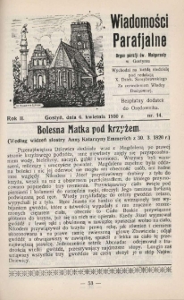 Wiadomości Parafjalne 1930.04.06.R.2 Nr14