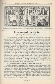 Wiadomości Parafjalne 1931.04.12.R.3 Nr15