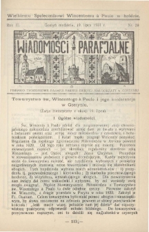 Wiadomości Parafjalne 1931.07.19.R.3 Nr29