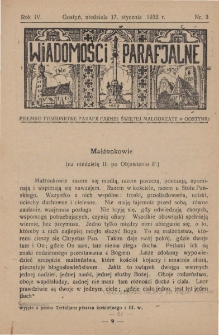 Wiadomości Parafjalne 1932.01.17.R.4 Nr3
