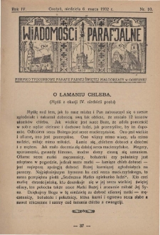 Wiadomości Parafjalne 1932.03.06.R.4 Nr10