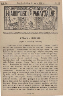 Wiadomości Parafjalne 1932.03.20.R.4 Nr12