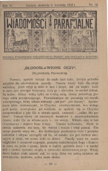 Wiadomości Parafjalne 1932.04.03.R.4 Nr14