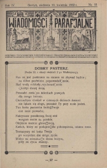 Wiadomości Parafjalne 1932.04.10.R.4 Nr15