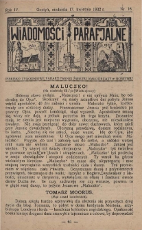 Wiadomości Parafjalne 1932.04.17.R.4 Nr16