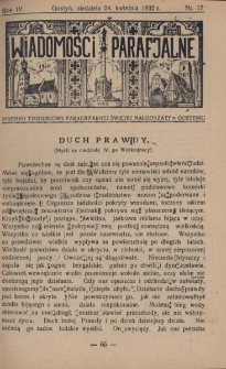 Wiadomości Parafjalne 1932.04.24.R.4 Nr17