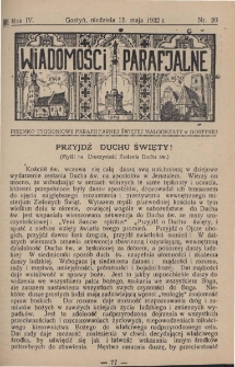 Wiadomości Parafjalne 1932.05.15.R.4 Nr20