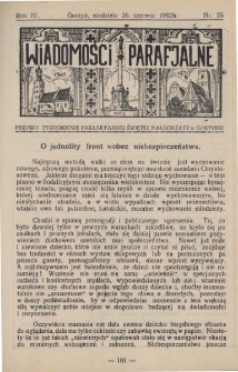 Wiadomości Parafjalne 1932.06.26.R.4 Nr25