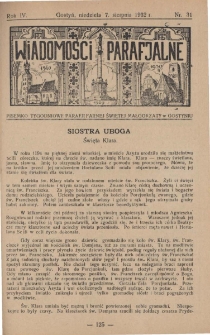 Wiadomości Parafjalne 1932.08.07.R.4 Nr31