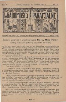 Wiadomości Parafjalne 1932.08.14.R.4 Nr31