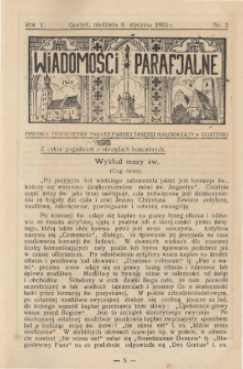 Wiadomości Parafjalne 1933.01.08.R.5 Nr2