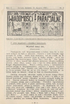 Wiadomości Parafjalne 1933.01.15.R.5 Nr3