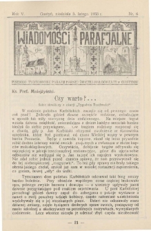 Wiadomości Parafjalne 1933.02.05.R.5 Nr6
