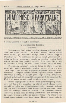 Wiadomości Parafjalne 1933.02.12.R.5 Nr7