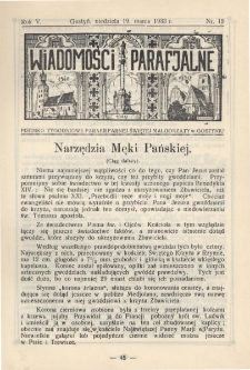 Wiadomości Parafjalne 1933.03.19.R.5 Nr12