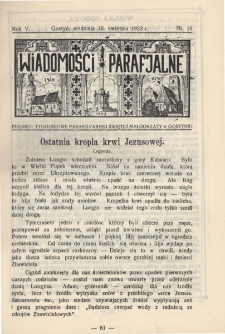 Wiadomości Parafjalne 1933.04.16.R.5 Nr16