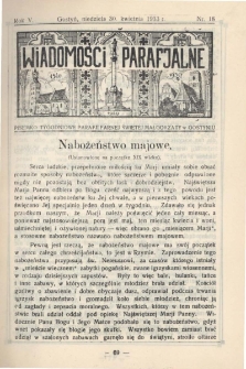 Wiadomości Parafjalne 1933.04.30.R.5 Nr18