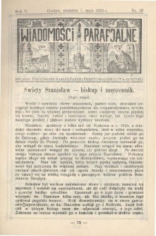 Wiadomości Parafjalne 1933.05.07.R.5 Nr19