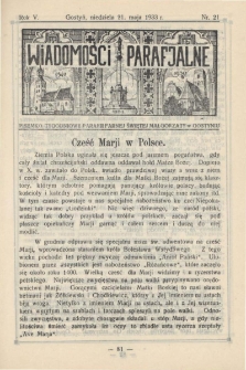 Wiadomości Parafjalne 1933.05.21.R.5 Nr21