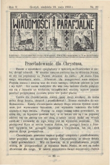 Wiadomości Parafjalne 1933.05.28.R.5 Nr22