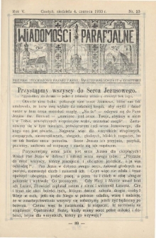 Wiadomości Parafjalne 1933.06.04.R.5 Nr23
