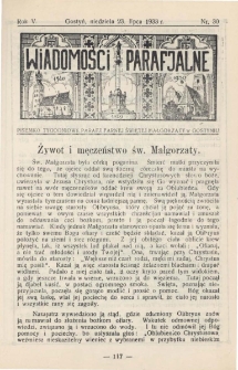 Wiadomości Parafjalne 1933.07.23.R.5 Nr30