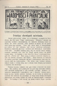 Wiadomości Parafjalne 1933.08.20.R.5 Nr34