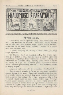Wiadomości Parafjalne 1933.09.10.R.5 Nr37